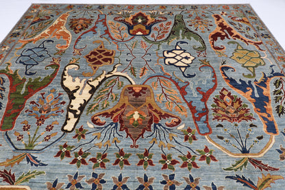 301 x 424 cm | Kawros Gray Design Area Rug Afghan Hand Knotted Veg Dye Wool carpet