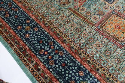 395 x 485 cm | Large Mamluk Design Hand Knotted veg Dye Wool Afghan Carpet