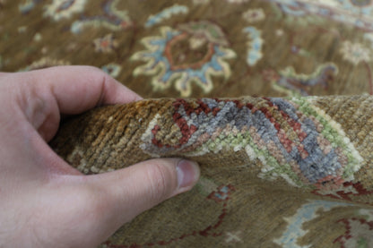 104 x 148 cm | Floral Brown Area Rug Afghan Hand Knotted veg Dye Wool carpet