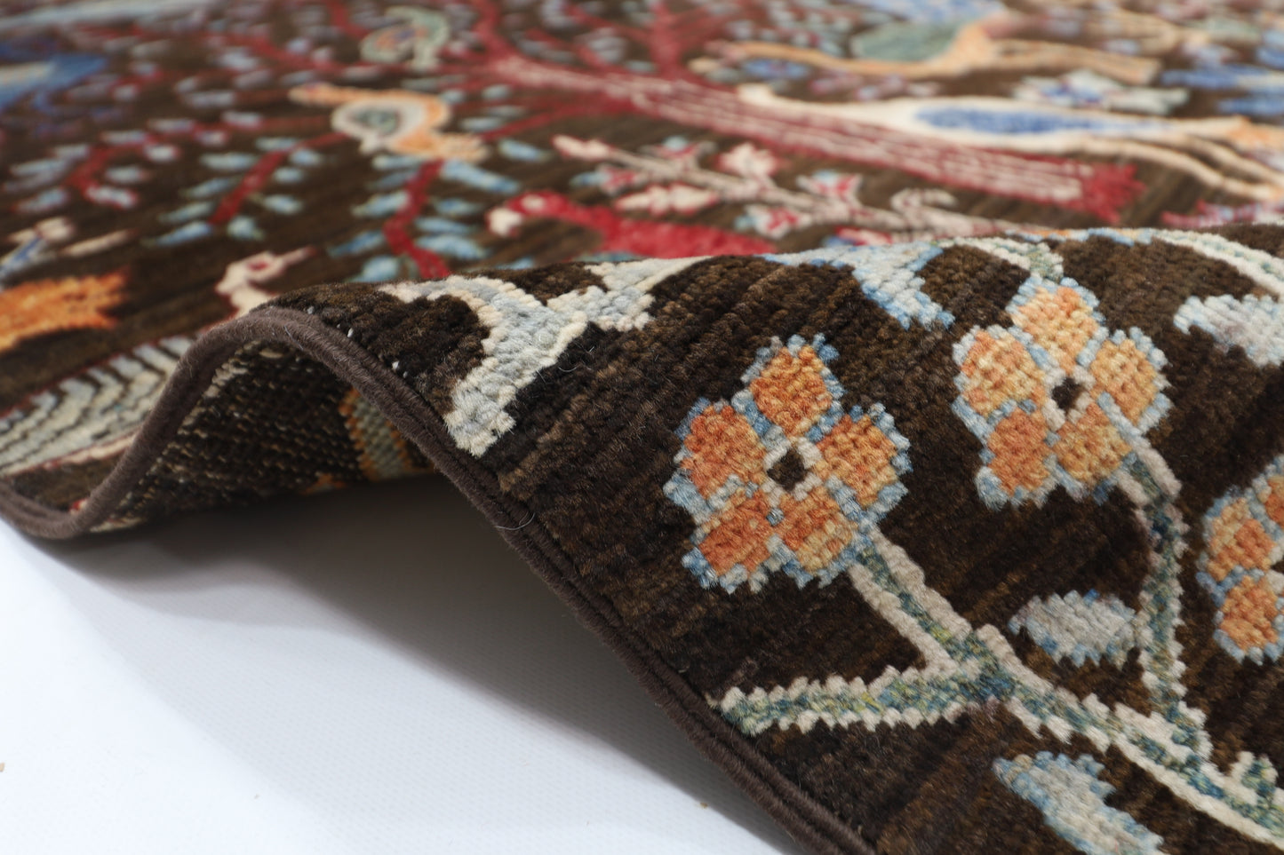 241 x 296 cm | Birds Pictorial Afghan Tribal Hand Knotted Veg Dye Wool carpet