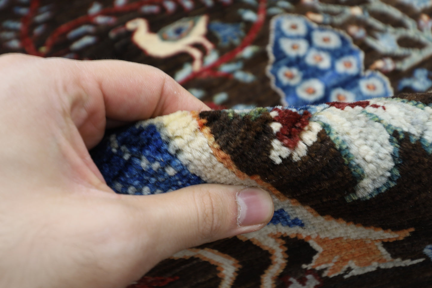 241 x 296 cm | Birds Pictorial Afghan Tribal Hand Knotted Veg Dye Wool carpet