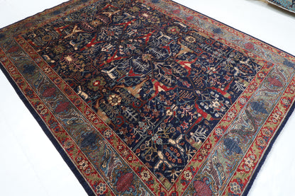 246 x 321 cm | Bidjar Blue Design Hand Knotted veg Dye Wool Afghan Carpet