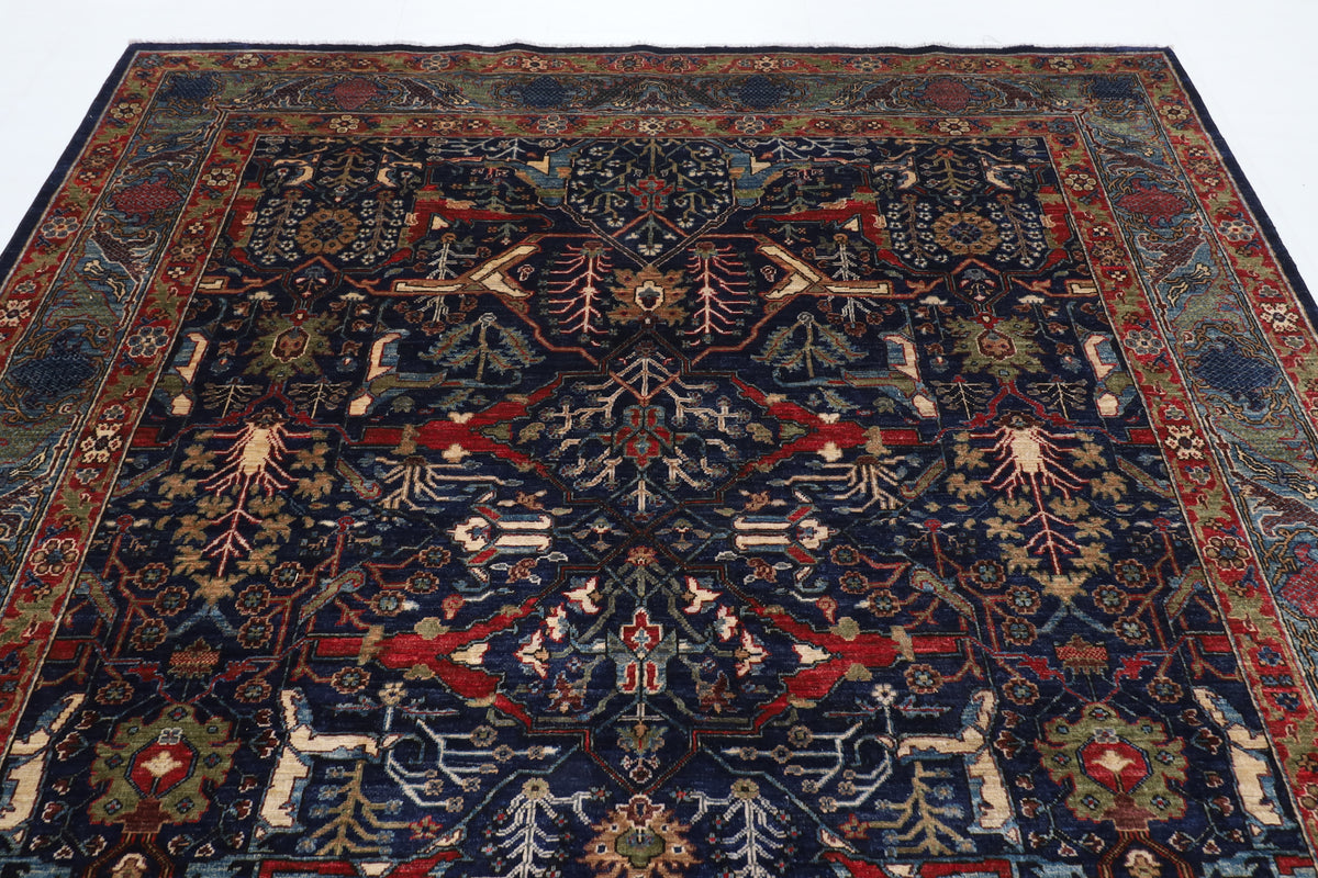 246 x 321 cm | Bidjar Blue Design Hand Knotted veg Dye Wool Afghan Carpet