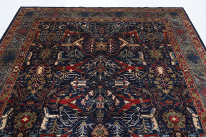 246 x 321 cm | Bidjar Blue Design Hand Knotted veg Dye Wool Afghan Carpet