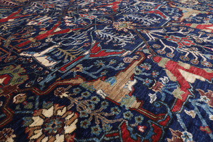 246 x 321 cm | Bidjar Blue Design Hand Knotted veg Dye Wool Afghan Carpet
