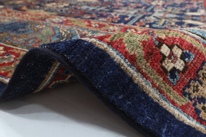 246 x 321 cm | Bidjar Blue Design Hand Knotted veg Dye Wool Afghan Carpet