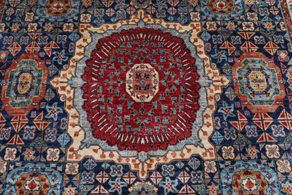 249 x 301 cm | Mamluk Afghan Tribal Hand Knotted Veg Dye Wool carpet