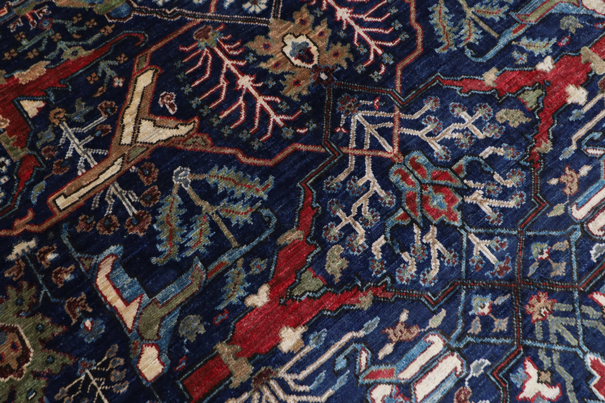 246 x 321 cm | Bidjar Blue Design Hand Knotted veg Dye Wool Afghan Carpet