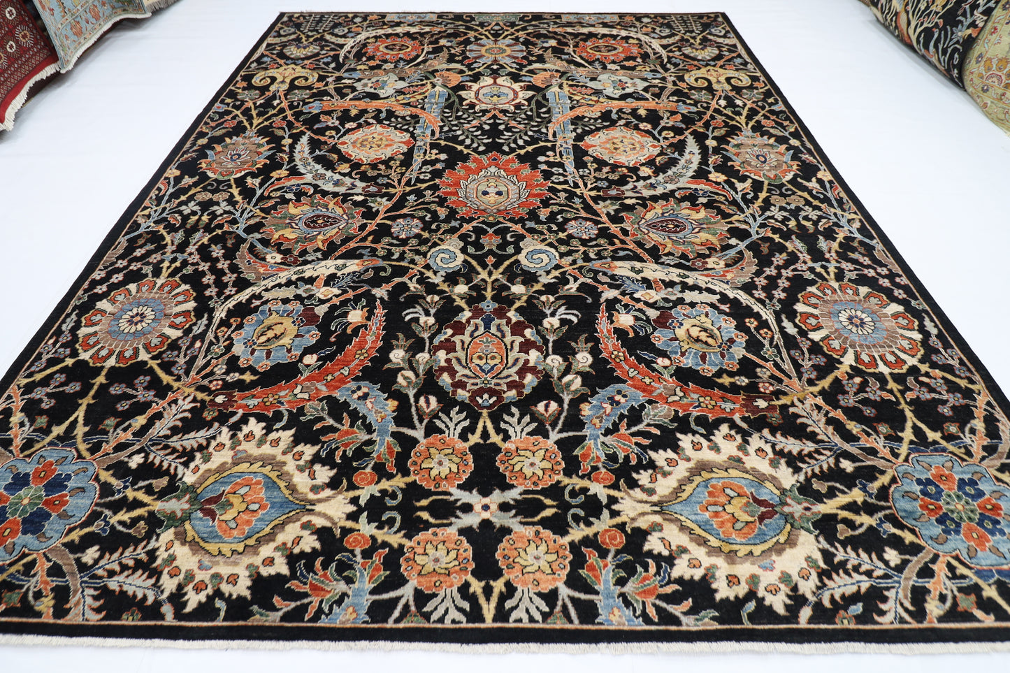 284 x 366 cm | Sickle Leaf Afghan Tribal Hand Knotted Veg Dye Wool carpet