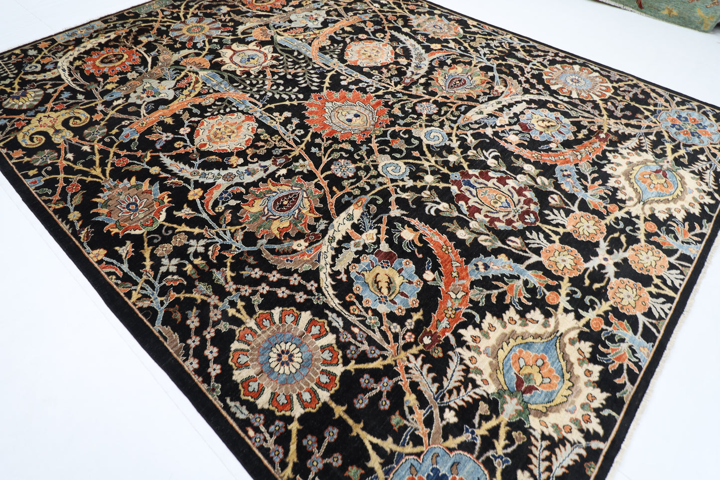 284 x 366 cm | Sickle Leaf Afghan Tribal Hand Knotted Veg Dye Wool carpet