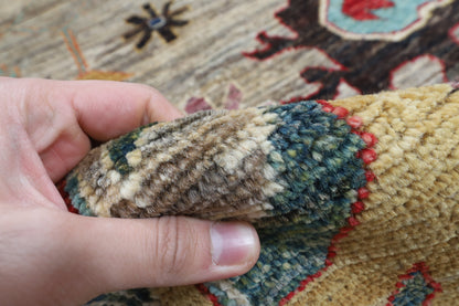 312 x 426 cm | Oushak Gray Design Hand Knotted veg Dye Wool Afghan Carpet