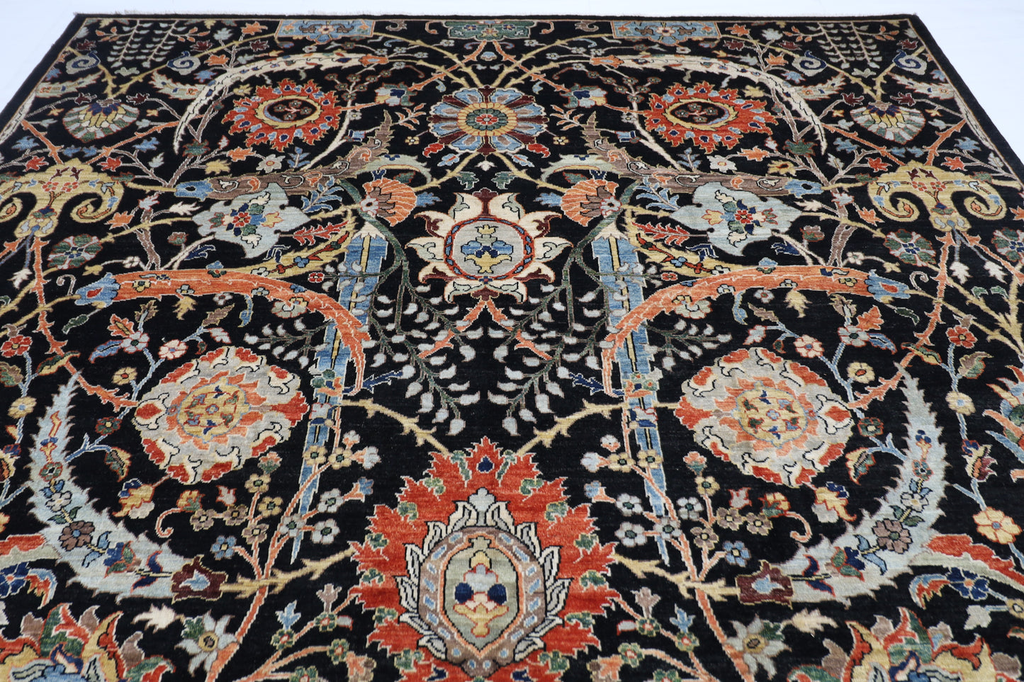 284 x 366 cm | Sickle Leaf Afghan Tribal Hand Knotted Veg Dye Wool carpet
