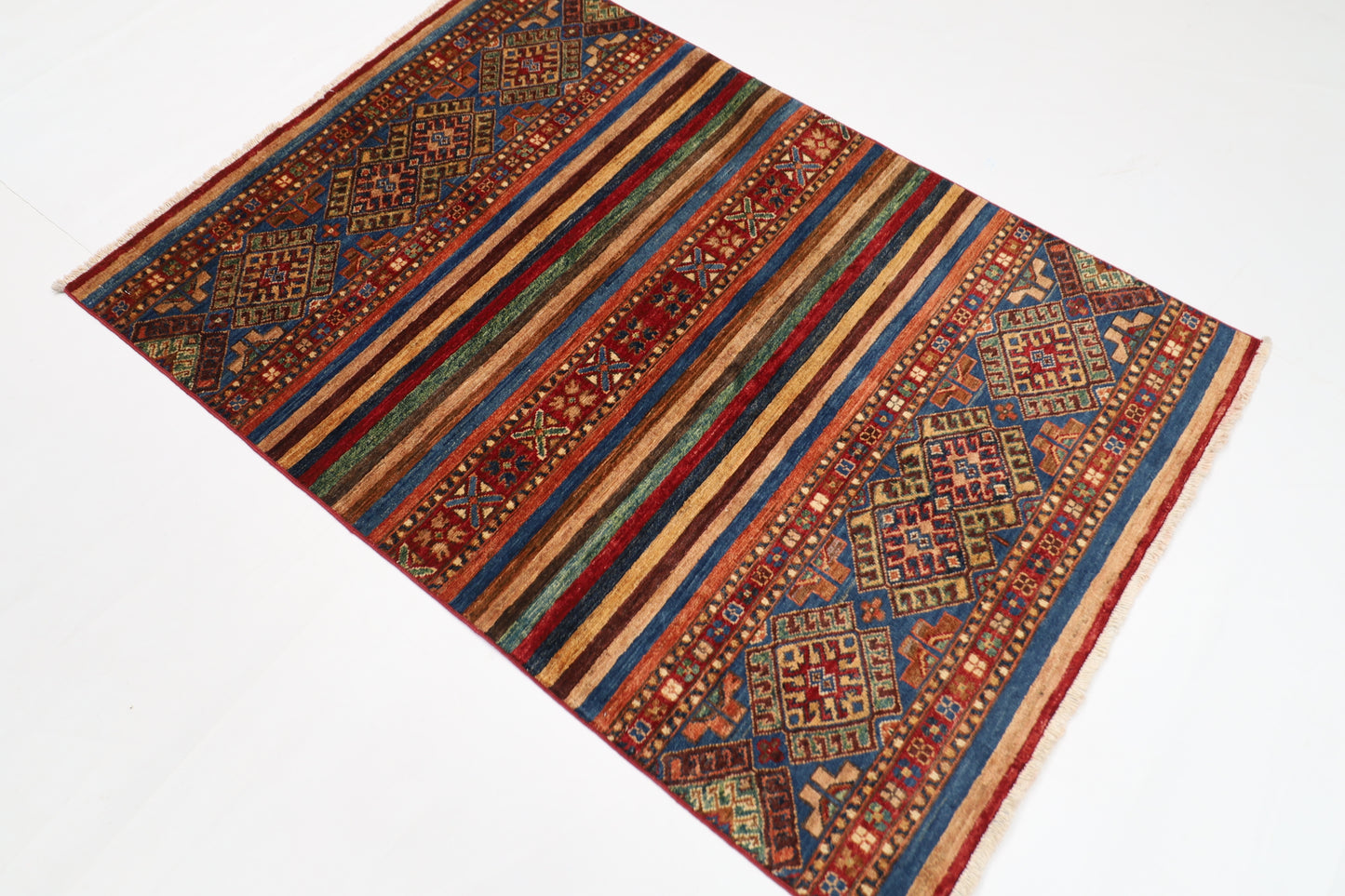 107 x 154 cm | Shall Turkish Style Area Rug Afghan Hand Knotted veg Dye Wool carpet