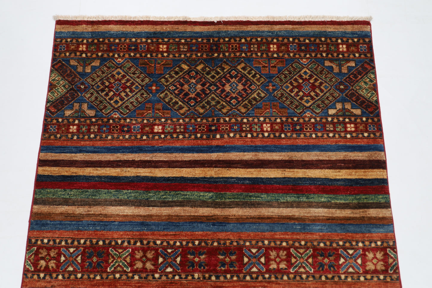 107 x 154 cm | Shall Turkish Style Area Rug Afghan Hand Knotted veg Dye Wool carpet