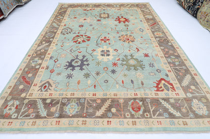 268 x 349 cm | Oushak Afghan Tribal Hand Knotted Veg Dye Wool carpet