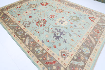 268 x 349 cm | Oushak Afghan Tribal Hand Knotted Veg Dye Wool carpet
