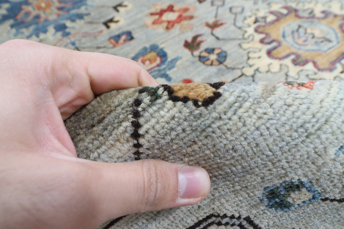 275 x 369 cm | Serapi Gray Design Hand Knotted veg Dye Wool Afghan Carpet