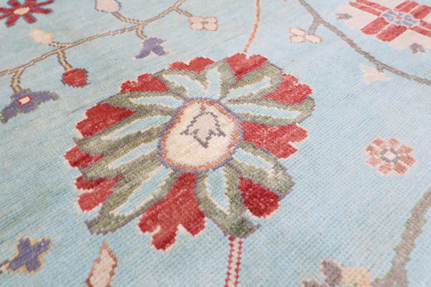268 x 349 cm | Oushak Afghan Tribal Hand Knotted Veg Dye Wool carpet