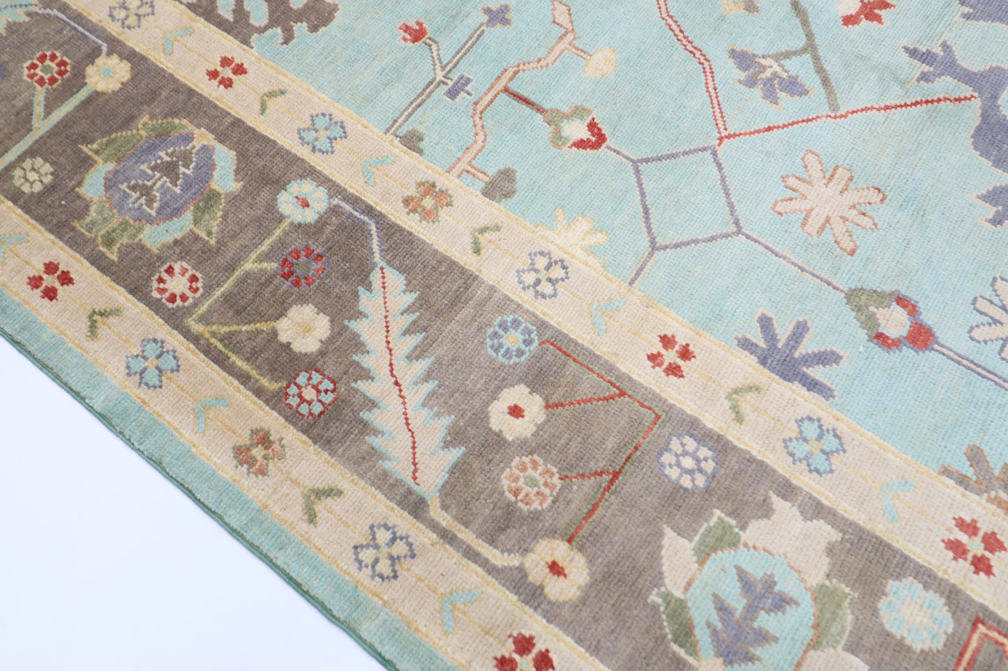 268 x 349 cm | Oushak Afghan Tribal Hand Knotted Veg Dye Wool carpet
