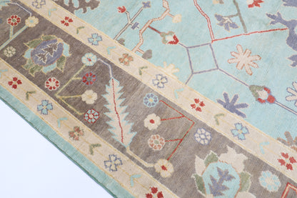 268 x 349 cm | Oushak Afghan Tribal Hand Knotted Veg Dye Wool carpet