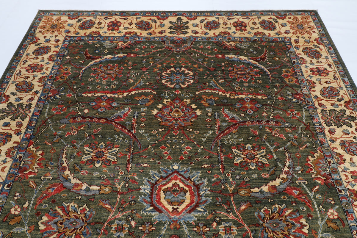 245 x 301 cm | Alfombra afgana de lana teñida con vegetales anudada a mano diseño Kawros