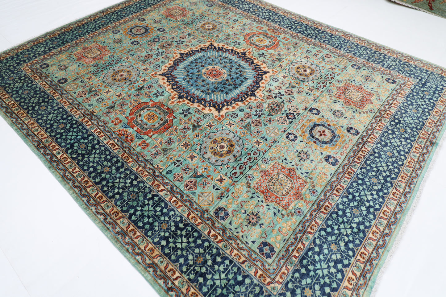 252 x 300 cm | Mamluk Afghan Tribal Hand Knotted Veg Dye Wool carpet