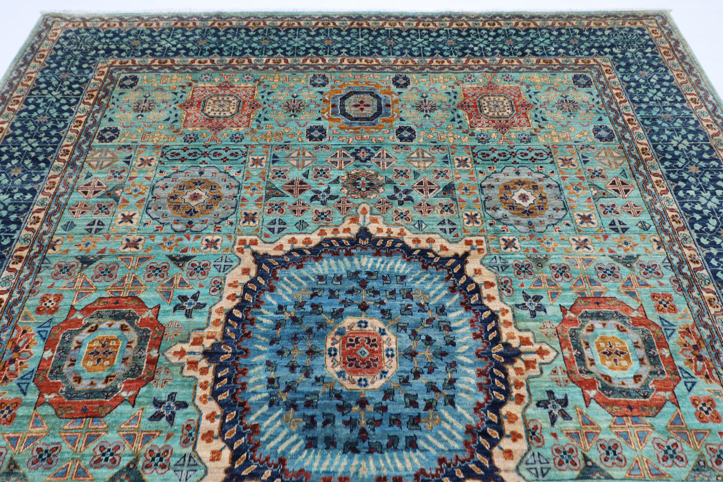 252 x 300 cm | Mamluk Afghan Tribal Hand Knotted Veg Dye Wool carpet
