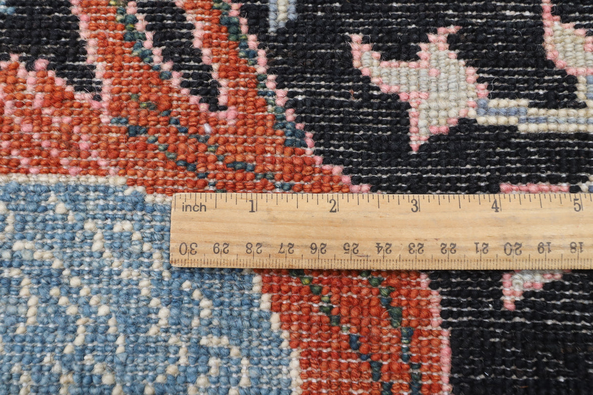 272 x 358 cm | Birds Black Design Hand Knotted veg Dye Wool Afghan Carpet
