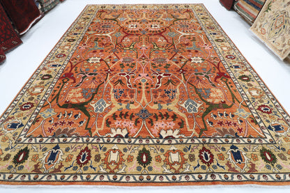 309 x 423 cm | Bidjar Yellow Design Hand Knotted veg Dye Wool Afghan Carpet