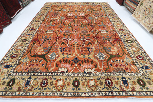 245 x 301 cm | Alfombra afgana de lana teñida con vegetales anudada a mano diseño Kawros
