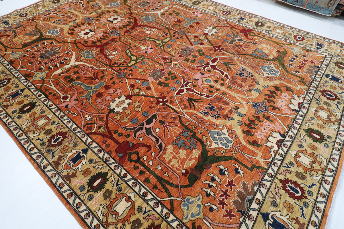 309 x 423 cm | Bidjar Yellow Design Hand Knotted veg Dye Wool Afghan Carpet