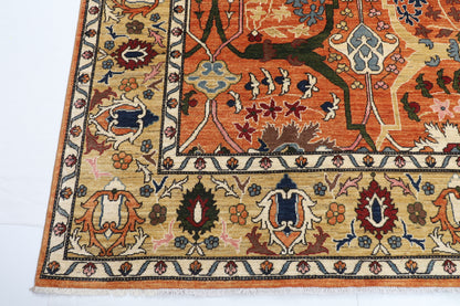 309 x 423 cm | Bidjar Yellow Design Hand Knotted veg Dye Wool Afghan Carpet