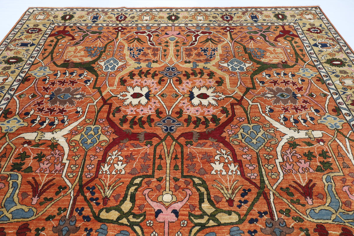 309 x 423 cm | Bidjar Yellow Design Hand Knotted veg Dye Wool Afghan Carpet