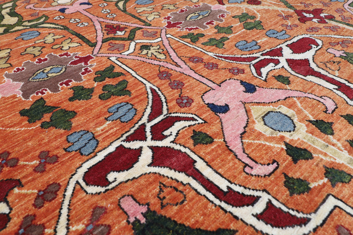 309 x 423 cm | Bidjar Yellow Design Hand Knotted veg Dye Wool Afghan Carpet