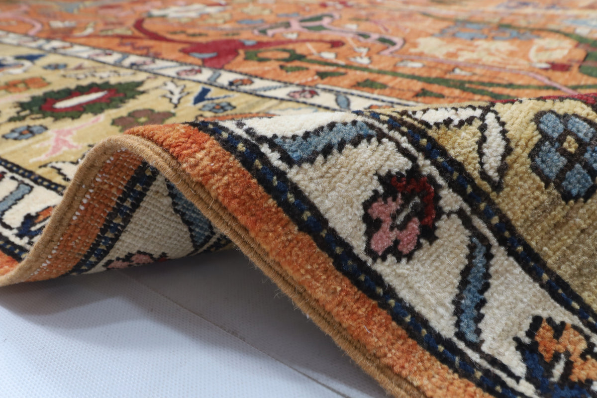 309 x 423 cm | Bidjar Yellow Design Hand Knotted veg Dye Wool Afghan Carpet