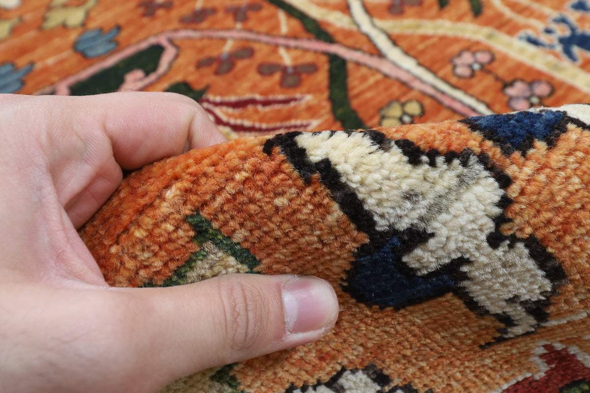 309 x 423 cm | Bidjar Yellow Design Hand Knotted veg Dye Wool Afghan Carpet
