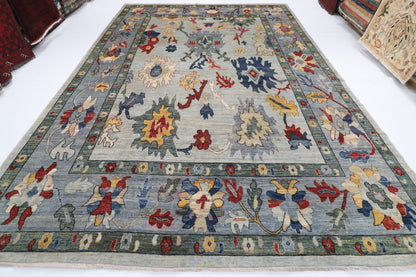 300 x 437 cm | Oushak Gray Design Hand Knotted veg Dye Wool Afghan Carpet