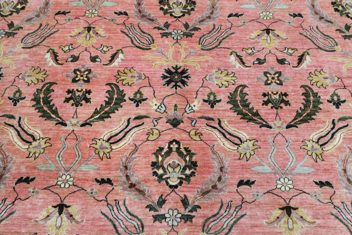 276 x 365 cm | Suzani Pink Design Area Rug Afghan Hand Knotted Veg Dye Wool carpet