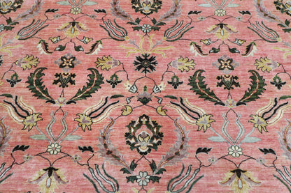 276 x 365 cm | Suzani Pink Design Area Rug Afghan Hand Knotted Veg Dye Wool carpet