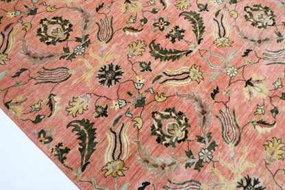 276 x 365 cm | Suzani Pink Design Area Rug Afghan Hand Knotted Veg Dye Wool carpet