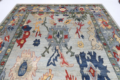 300 x 437 cm | Oushak Gray Design Hand Knotted veg Dye Wool Afghan Carpet