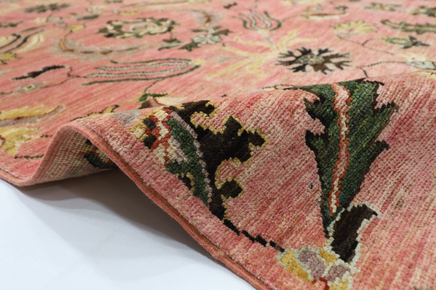 276 x 365 cm | Suzani Pink Design Area Rug Afghan Hand Knotted Veg Dye Wool carpet