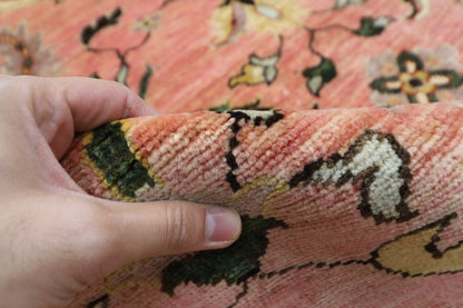 276 x 365 cm | Suzani Pink Design Area Rug Afghan Hand Knotted Veg Dye Wool carpet
