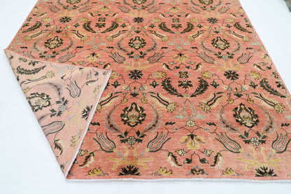 276 x 365 cm | Suzani Pink Design Area Rug Afghan Hand Knotted Veg Dye Wool carpet