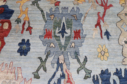 300 x 437 cm | Oushak Gray Design Hand Knotted veg Dye Wool Afghan Carpet