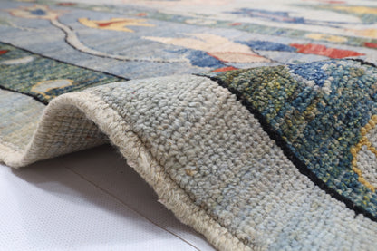 300 x 437 cm | Oushak Gray Design Hand Knotted veg Dye Wool Afghan Carpet
