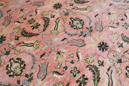 276 x 365 cm | Suzani Pink Design Area Rug Afghan Hand Knotted Veg Dye Wool carpet