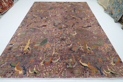 274 x 358 cm | Birds Design Area Rug Afghan Hand Knotted Veg Dye Wool carpet