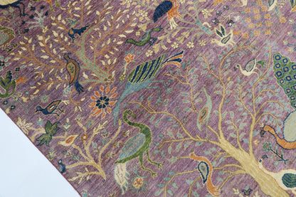 274 x 358 cm | Birds Design Area Rug Afghan Hand Knotted Veg Dye Wool carpet