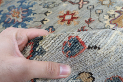 243 x 299 cm | Serapi Gray Design Hand Knotted veg Dye Wool Afghan Carpet